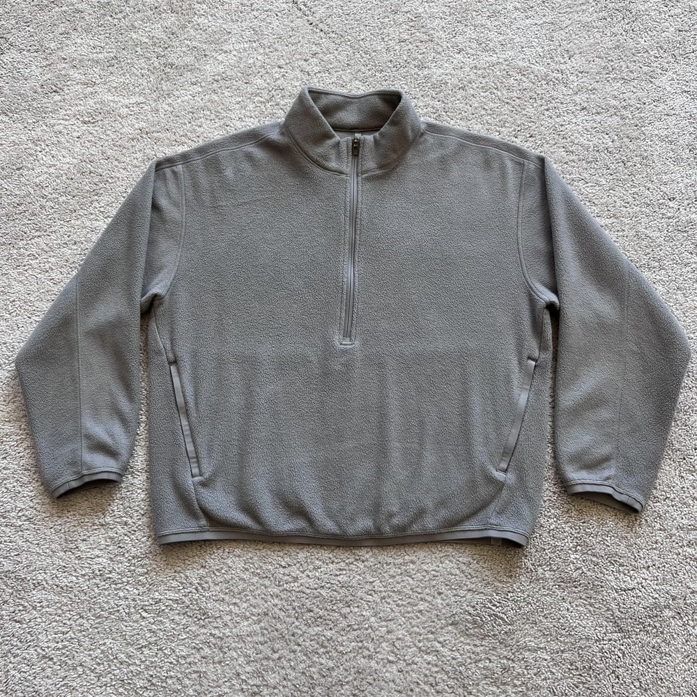 Lululemon 1/4 Zip Fleece Gray Jacket Mens Size Medium Oversized